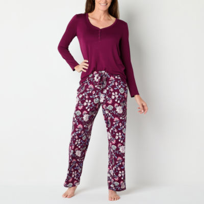 Liz Claiborne Cool and Calm Womens Long Sleeve 2-pc. Pant Pajama Set