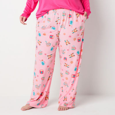 Sleep Chic Womens Plus Fleece Pajama Pants