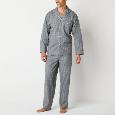 Stafford Mens Long Sleeve 2-pc. Pant Pajama Set