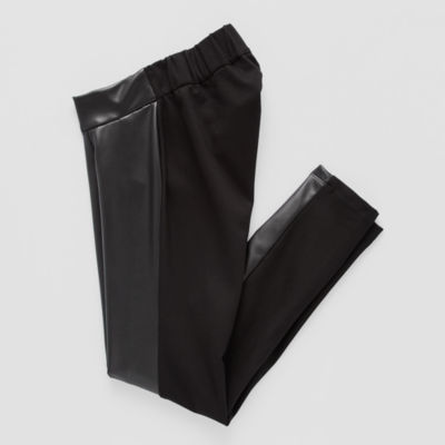 Jamey Perry x JCPenney Womens Adaptive Faux Leather Ponte Pant