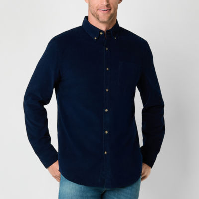 St. John's Bay Corduroy Mens Classic Fit Long Sleeve Button-Down Shirt