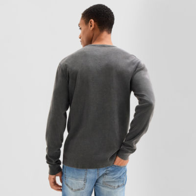 Arizona Mens Long Sleeve Regular Fit Henley Shirt