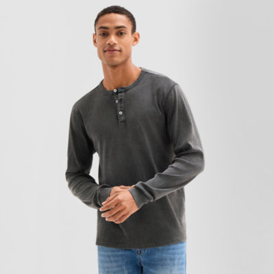 Arizona Mens Long Sleeve Regular Fit Henley Shirt