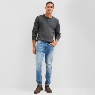 Arizona Mens Long Sleeve Regular Fit Henley Shirt