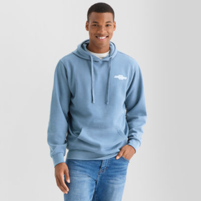 Buckhorn River Mens Long Sleeve Fleece Hoodie, Color: Blue Jean