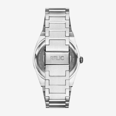 Relic By Fossil Oliver Mens Silver Tone Bracelet Watch Zr77343