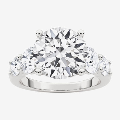 Grown Gorgeous (F, Vs2) Womens 4 7/8 Ct. T.W. Lab Grown White Diamond 14K Gold or Platinum Round Side Stone 5-Stone Engagement Ring
