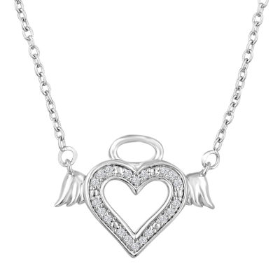 Diamond-Accent Sterling Silver Heart Necklace Necklace 