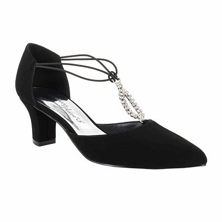 Easy Street Moonlight Womens Pointed Cone Heel Pumps, 11 Medium, Black