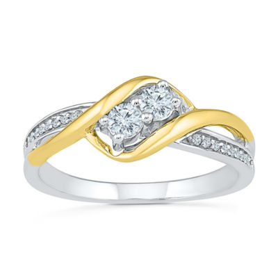 Womens 1/4 CT. T.W. Natural White Diamond 10K Gold Cocktail Ring