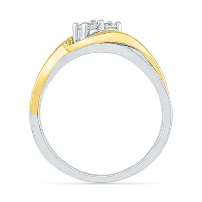 Womens 1/4 CT. T.W. Natural White Diamond 10K Gold Cocktail Ring