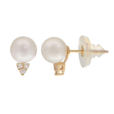 1/10 CT. T.W. Round White Pearl 14K Gold Stud Earrings - JCPenney