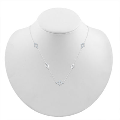 Womens 1/ CT. T.W. Natural White Diamond Sterling Silver Inch Pendant Necklace
