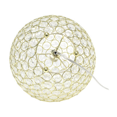 Elegant Designs Elipse 10 Inch Crystal Ball Sequin Metal Table Lamp