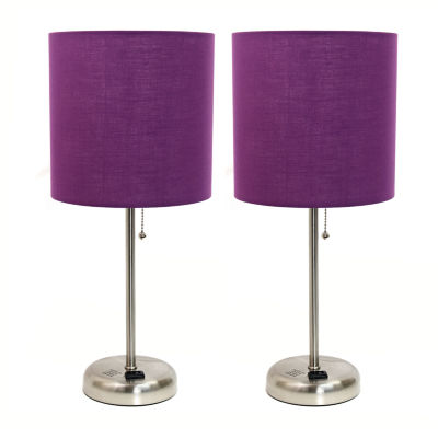 Limelights Stick Lamp with Charging Outlet 2pc Table Lamp Set