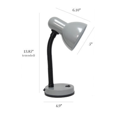 Simple Designs Basic Metal Desk Lamp with Flexible Hose Neck