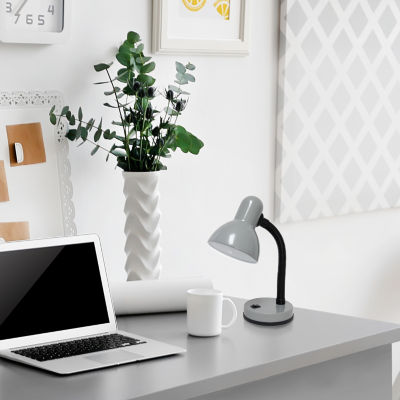 Simple Designs Basic Metal Desk Lamp with Flexible Hose Neck