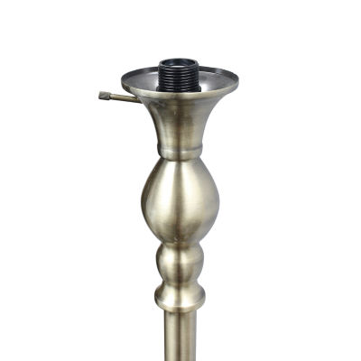 1 Light Torchiere Floor Lamp with Marbleized Glass Shade