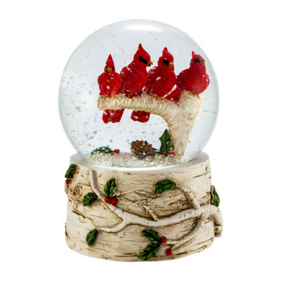 Kurt Adler 100mm Cardinals With Tree Musical Water Globe Snow Globe