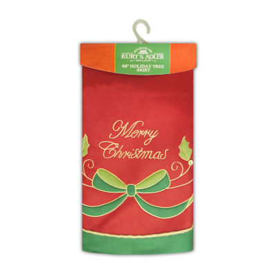 Kurt Adler Red And Green With Holly Indoor Tree Skirt