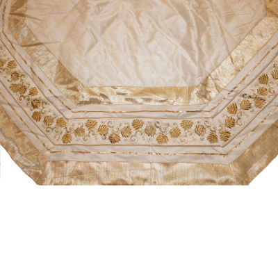 Kurt Adler Ivory  With Gold Pinecones Tree Skirt