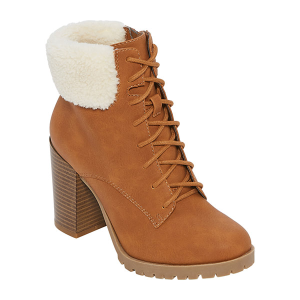 a.n.a Womens Redwood Lace Up Boots Block Heel