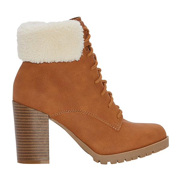 a.n.a Womens Redwood Lace Up Boots Block Heel