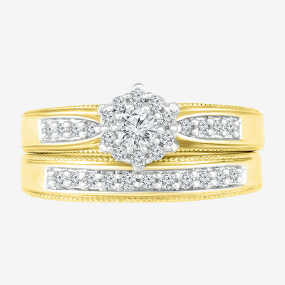 Womens 3/8 CT.T.W. Natural Diamond 10K Gold Bridal Set