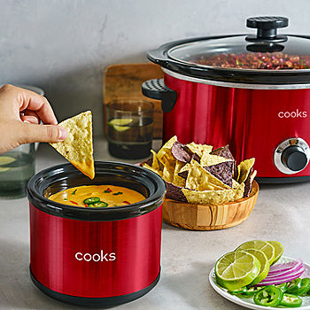 Crock-Pot Double Dipper Slow Cooker, Stainless Steel 
