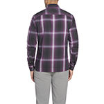 Van Heusen Slim Mens Slim Fit Long Sleeve Plaid Button-Down Shirt