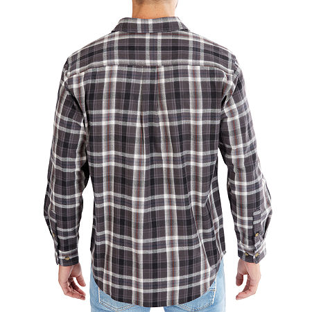 Smiths Workwear Mens Regular Fit Long Sleeve Flannel Shirt, X-large, Gray