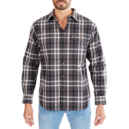 Smiths Workwear Mens Regular Fit Long Sleeve Flannel Shirt, X-large, Gray