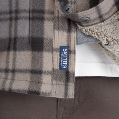 Smiths Workwear Sherpa Microfleece Mens Hooded Shirt Jacket