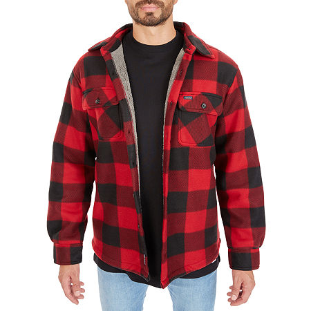 Smiths Workwear Sherpa Lined Mens Fleece Lined Shirt Jacket, Xx-large, Red