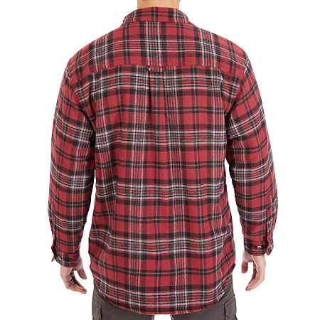 Smiths Workwear Sherpa Lined Flannel Mens Lined Midweight Work Jacket, Large, Red