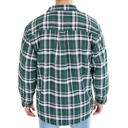 Smiths Workwear Sherpa Lined Flannel Mens Lined Midweight Work Jacket, Large, Green