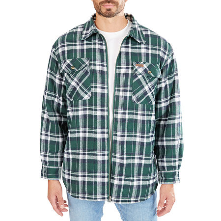 Smiths Workwear Sherpa Lined Flannel Mens Lined Midweight Work Jacket, Large, Green