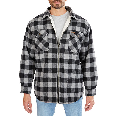 Smiths Workwear Sherpa Lined Flannel Mens Lined Midweight Work Jacket, Medium, Gray