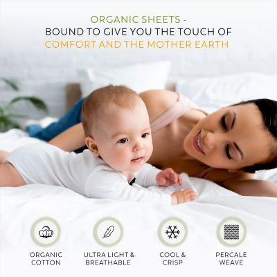 Purity Home Organic 100% Cotton Eco-Friendly & Breathable Sheet Set Pillowcases