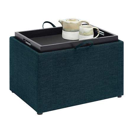 Designs 4 Comfort Accent Storage Ottoman, One Size, Blue