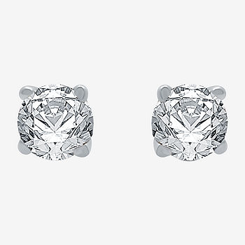   Essentials Certified 14K White Gold Diamond Stud Earring  with Screw Back and Post (0.25 cttw, J-K Color, I1-I2 Clarity) (previously   Collection) : Clothing, Shoes & Jewelry