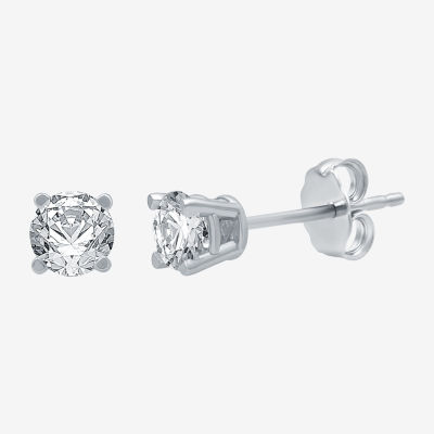 Classic Collection 1/2 CT. T.W. Genuine White Diamond 10K White Gold 3.8mm Stud Earrings