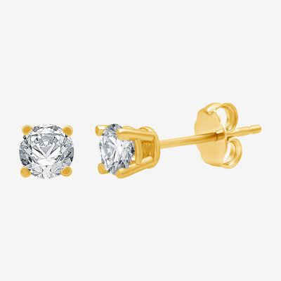 Classic Collection 1/2 CT. T.W. Genuine White Diamond 10K Gold 3.8mm Stud Earrings
