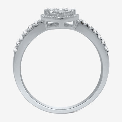 1/4 CT.T.W. Natural Diamond Heart-Shaped Promise Ring