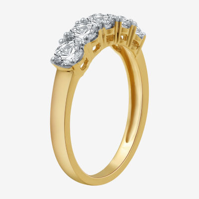 1 CT.T.W. Natural Diamond 10K Yellow Gold 5-Stone Wedding Band