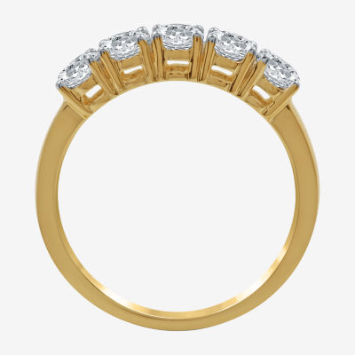 1 CT.T.W. Natural Diamond 10K Yellow Gold 5-Stone Wedding Band