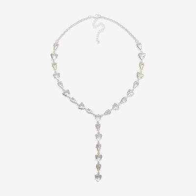 Bijoux Bar Silver Tone Glass 20 Inch Cable Y Necklace