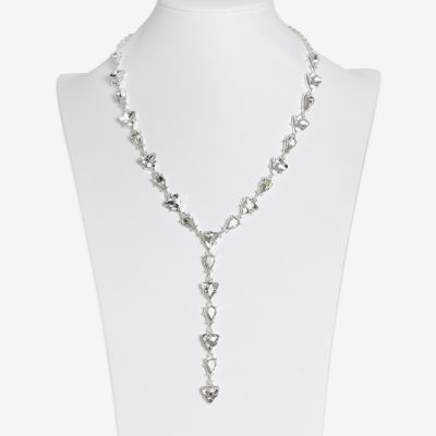 Bijoux Bar Silver Tone Glass 20 Inch Cable Y Necklace