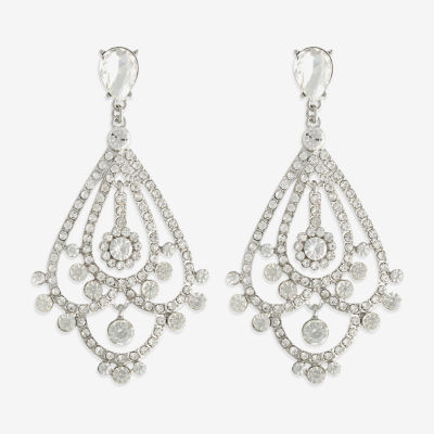 Bijoux Bar Silver Tone Glass Drop Earrings