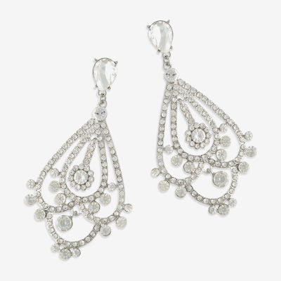 Bijoux Bar Silver Tone Glass Drop Earrings